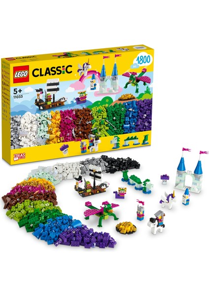 LEGO® Classic Yaratıcı Fantastik Evren 11033 - 5 Yaş ve Üzeri Çocuklar için Hayali Karakterler ve Yaratıklar İçeren Yaratıcı Oyuncak Yapım Seti (1800 Parça)