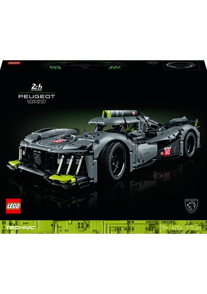 Technic PEUGEOT 9X8 24H Le Mans Hybrid Hypercar 42156 - Motor Sporları Hayranı Yetişkinler için Koleksiyonluk ve Sergilenebilir Model Araba Yapım Seti (1775 Parça)