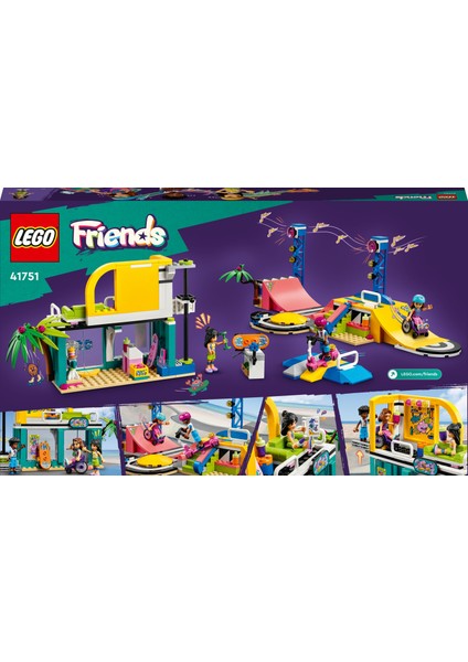 Friends Kaykay Parkı 41751 - 6 Yaş ve Üzeri Çocuklar Için 3 Mini Bebek Içeren Yaratıcı Oyuncak Yapım Seti (431 Parça)
