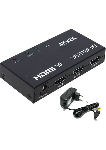 W6935	WOZLO 2 Port 4KX2K 3D HDMI Splitter Çoklayıcı Dağıtıcı 1080P - 1 Giriş 2 Çıkış Metal Gövde Ad