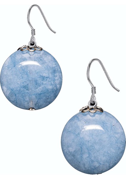 Akuamarin Taşı Doğal Taş Küpe