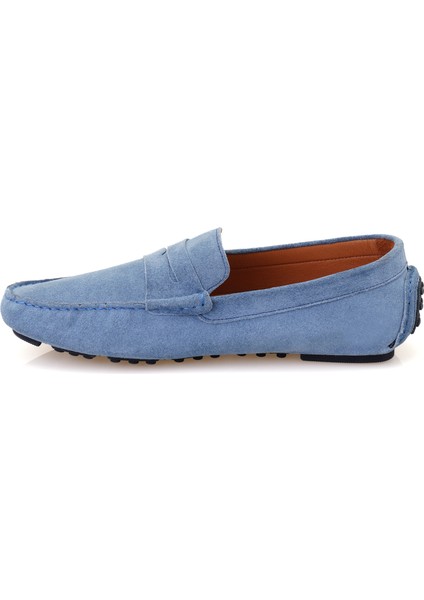 Akira Mavi Erkek Süet Deri Loafer modelleri