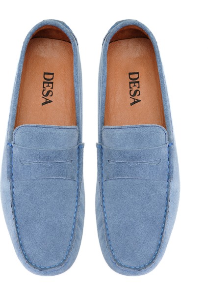 Akira Mavi Erkek Süet Deri Loafer fırsatları