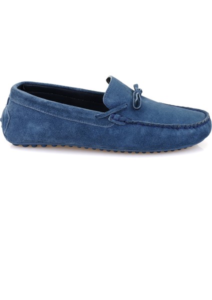 Ancil Mavi Erkek Süet Deri Loafer