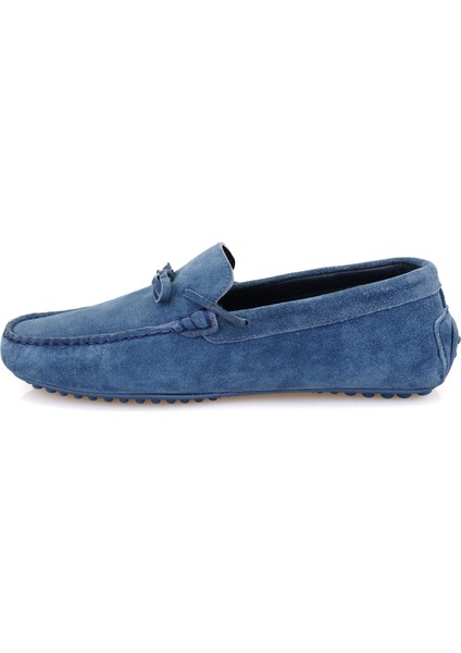 Ancil Mavi Erkek Süet Deri Loafer