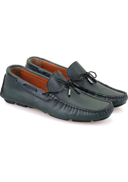 Adriana Yeşil Erkek Deri Loafer