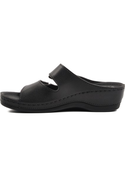 15.009 Siyah Kadın Dolgu Topuk Terlik fiyatları