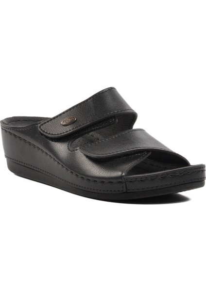 15.009 Siyah Kadın Dolgu Topuk Terlik modelleri