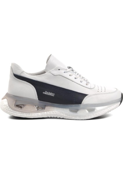 152-17346 Beyaz Deri Erkek Sneaker