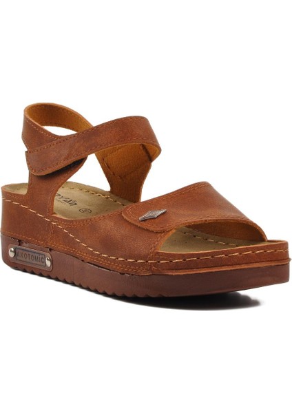 Ayakmod 07-109 Rr Taba Kadın Dolgu Topuk Sandalet modelleri