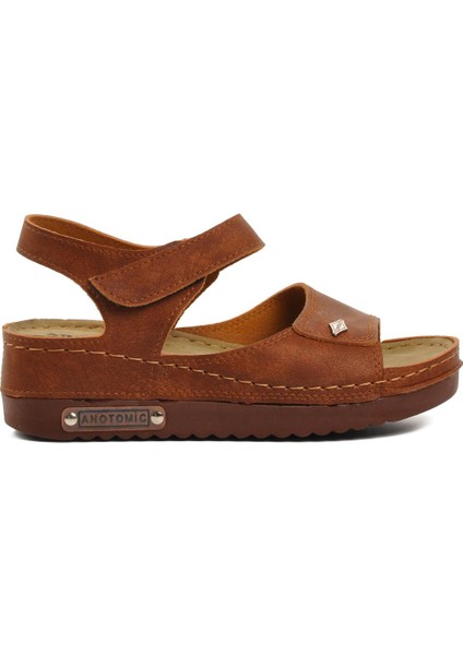 Ayakmod 07-109 Rr Taba Kadın Dolgu Topuk Sandalet