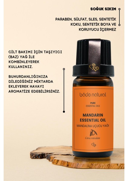 Bade Natural Mandalina Uçucu Yağı %100 Saf 10 ml