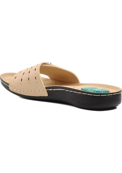 6808 Bej Topuk Jel Destekli Kadın Terlik fırsatları