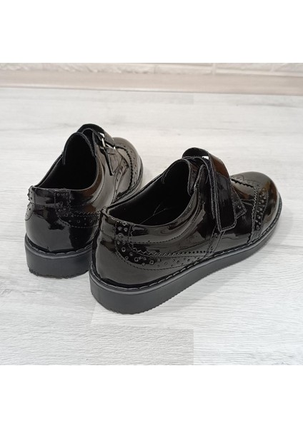 9007 Siyah Rugan Oxford Cırtlı Erkek Çocuk Sünnet Ayakkabı modelleri