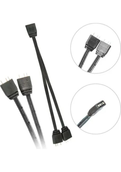 5V 3pin Argb 2 Port Splitter Çoklayıcı Kablo - 5V 3pin Uzatma Kablosu ( 1 Dişi To 2 Erkek )