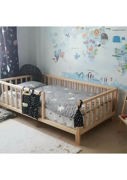 Loolpi Home - Unisex Montessori Ahşap Bebek ve Çocuk Karyolası Tüm Ölçülerde