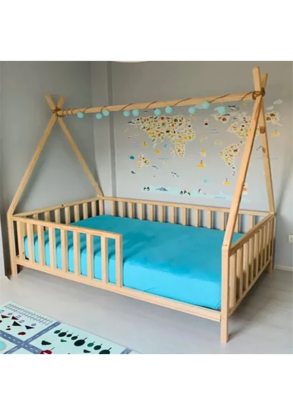 Loolpi Home - Montessori Ahşap Unisex Bebek ve Çocuk Karyolası Tüm Ölçülerde