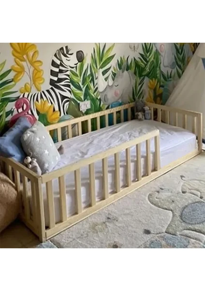 Loolpi Home Montessori Ahşap Unisex Bebek ve Çocuk Karyolası