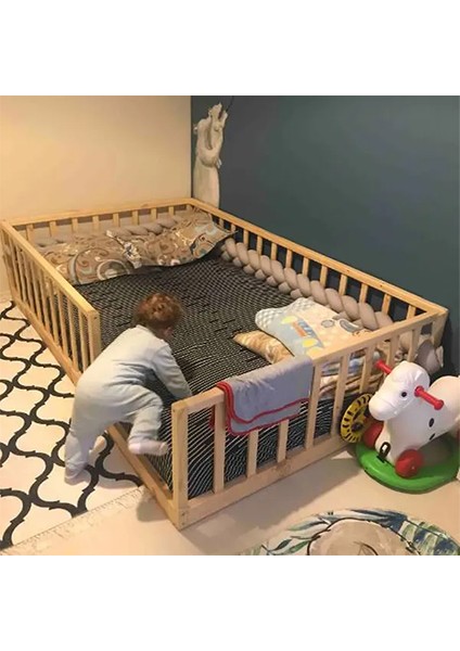 Loolpi Home Montessori Ahşap Unisex Bebek ve Çocuk Karyolası