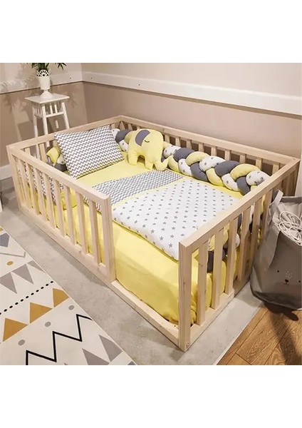 Loolpi Home Montessori Ahşap Unisex Bebek ve Çocuk Karyolası