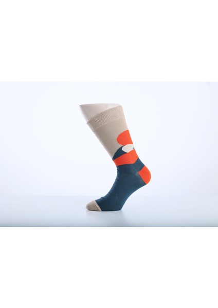 Blend Socks Erkek Özel Tasarım  Renkli Manzara Desenli Çorap