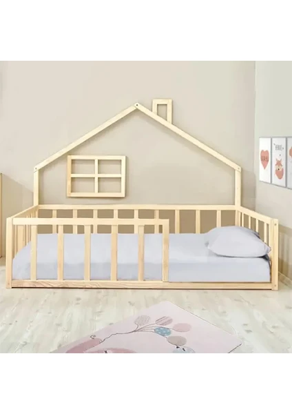 Loolpi Home Loolpi Home Montessori Bebek ve Çocuk Karyolası Unisex Doğal Ahşap Yatak