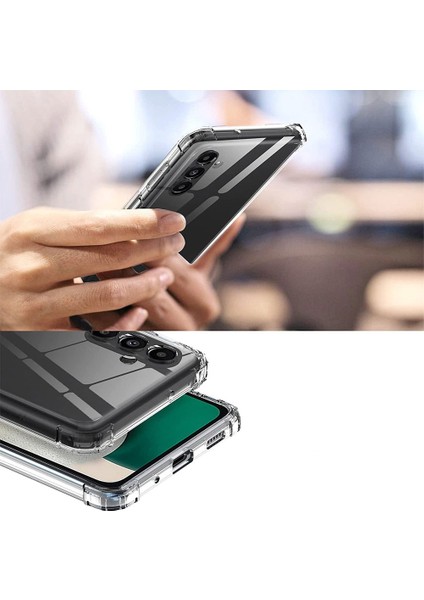 Samsung Galaxy A54 Uyumlu Kılıf Kamera Korumalı Darbe Emici Anti Shock Silikon Arka Kapak Şeffaf