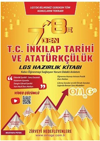 7 Den 8 E LGS T.C. İnkılap Tarihi Ve Atatürkçülük Hazırlık Kitabı Omage Yayınları