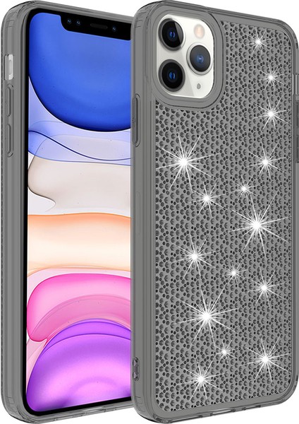 Apple iPhone 11 Pro Max Kılıf Köşe Korumalı Darbe Emici Airbagli Parlak Tasarımlı Snow Kapak Siyah