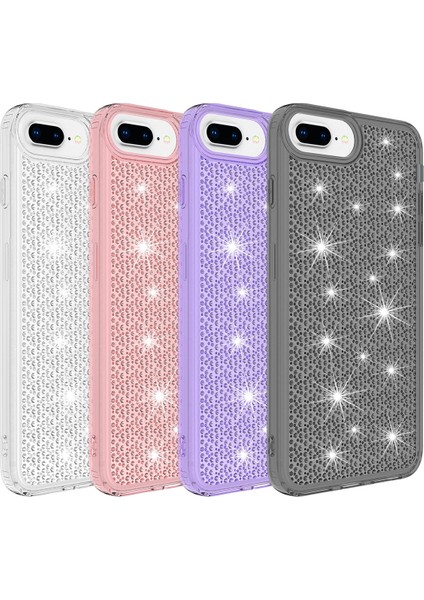 Apple iPhone 8 Plus / 7 Plus Kılıf Köşe Korumalı Darbe Emici Airbagli Parlak Tasarımlı Snow Kapak Mor fiyatları