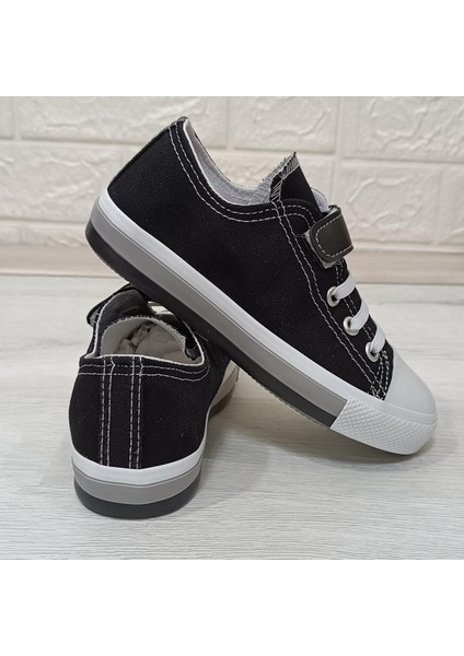 9002 Siyah Keten Sneaker Cırtlı Çocuk Spor Ayakkabı fırsatları
