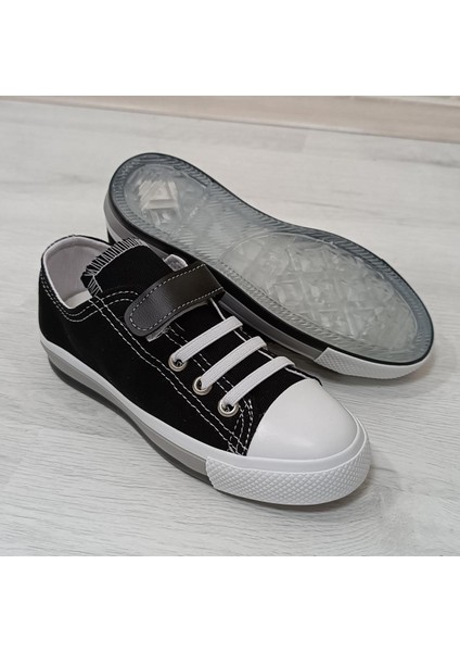 9002 Siyah Keten Sneaker Cırtlı Çocuk Spor Ayakkabı indirimleri