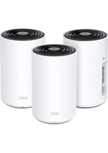 TP-Link Deco PX50(3-Pack), AX3000 + G1500, 1 GHz CPU, Powerline/Mesh, Yapay Zeka Desteği, Gigabit Portları, 150 Cihaza Kadar Bağlantı, 600 m² 'ye Kadar Kapsama, Powerline Mesh WiFi 6 Sistemi