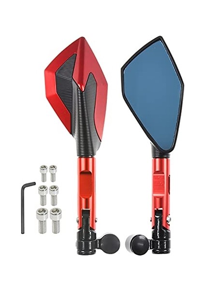 Motosiklet Aynası Cnc Alüminyum Düz 8-10MM/TERS 10M Siyah