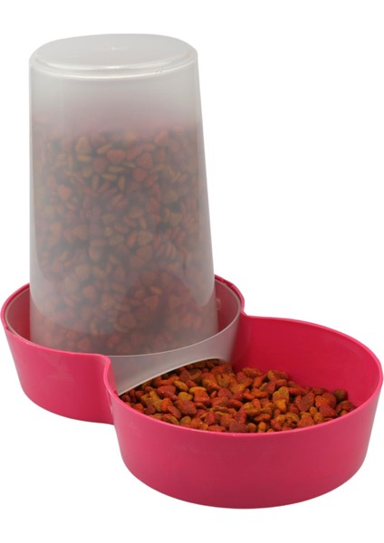 Hazneli Plastik Kedi-Köpek Mama ve Su Kabı 1,5 Lt Yuvarlak Fuşya fiyatları
