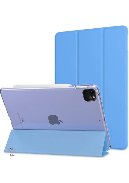 Apple İpad Pro 11 2.Nesil 2020 Kılıf PU Deri Smart Case A2228 A2068 A2230 A2231 Turkuaz