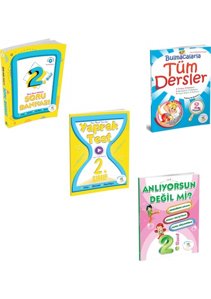 2. Sınıf Tüm Dersler Soru Bankası + Yaprak Test + Bulmaca + Anlıyorsun Değil Mi4 Kitap