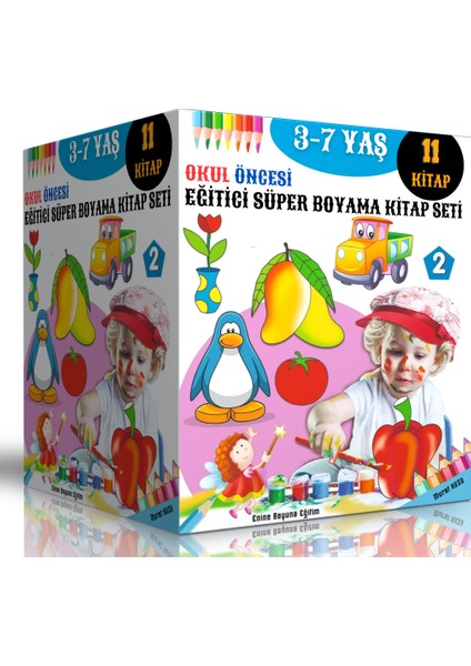 Okul Öncesi Eğitici Süper Boyama Kitap Seti (11 Kitap)