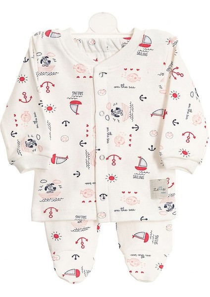 Denizci Desen %100 Pamuk Bebek Alt-Üst Pijama Takımı