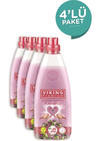 Premium Konsantre Yumuşatıcı Flamingo 1200 ml x 4'lü