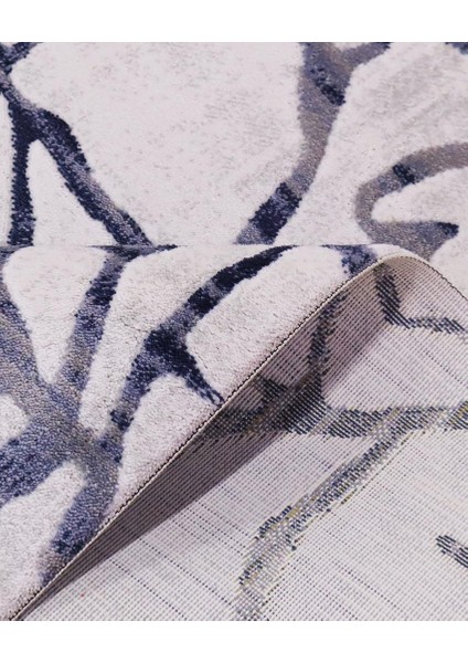 Ipek Mekik Halı Lapena Lacivert Ekru Çizgili Halı modelleri