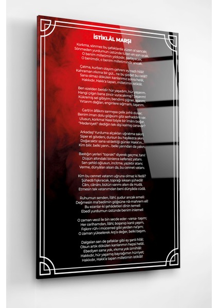 Istiklal Marşı Cam Tablo, Dekoratif Cam Tablo fiyatları