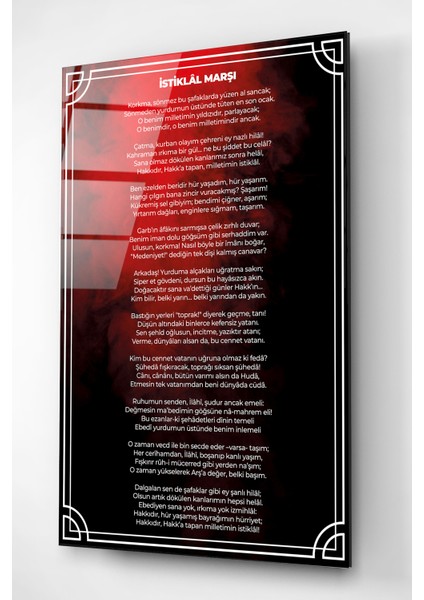 Istiklal Marşı Cam Tablo, Dekoratif Cam Tablo fırsatları