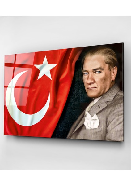 Türk Bayrağı ve Atatürk Cam Tablo, Dekoratif Cam Tablo fırsatları