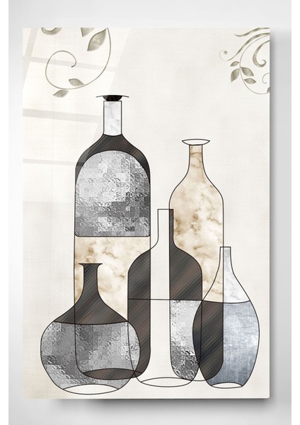 Şişeler Cam Tablo, Dekoratif Cam Tablo