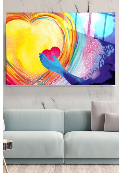 Kalp Cam Tablo, Dekoratif Cam Tablo