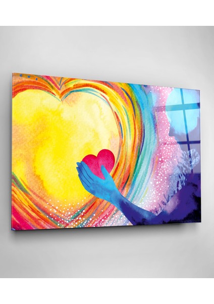 Kalp Cam Tablo, Dekoratif Cam Tablo modelleri