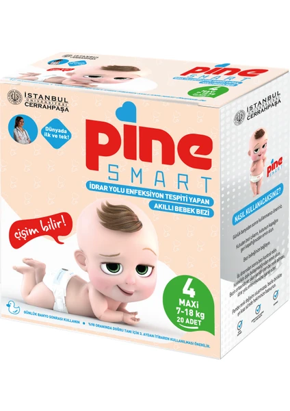 Pine Smart Akıllı Bebek Bezi 4 Maxi (7-18 Kg) 20 Adet Pine