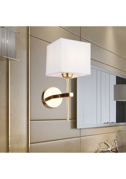 Rory Tekli Beyaz Şapkalı Gold Duvar Lambası Yatak Odası-Yatak Başı-Banyo Için Modern Aplik