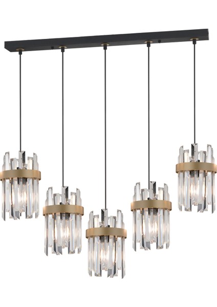 Apatit 5'li Sıralı Siyah Eskitme Kristal Taşlı Modern Koridor Yatak Odası Salon Kristalli Avize fiyatları